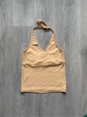 Old Navy Vintage Womens Halter Tank Top in Tan